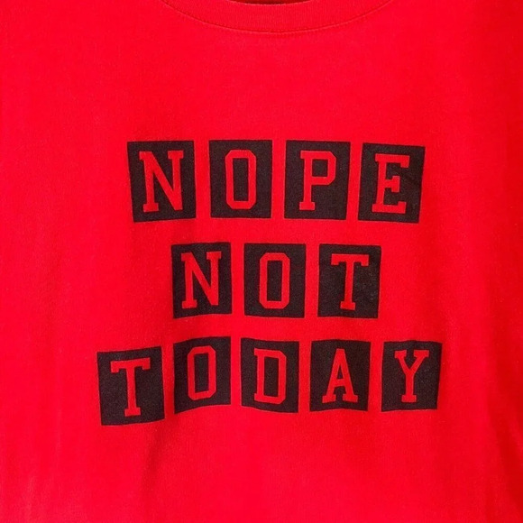 Wound Up T Shirt Juniors Plus XXL Cherry Red NOPE NOT TODAY Graphic Text Saying - Picture 2 of 4